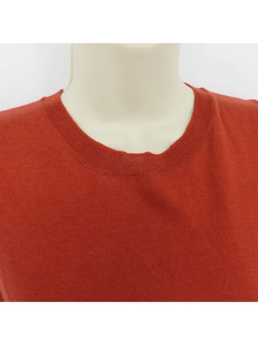 NEW J Crew Women Large Merino Wool Burnt Orange Sleeveless Tight Knit Sweater